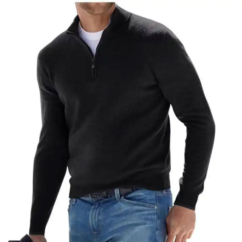 OEM Custom Autumn Winter Solid Color Casual Men Knitted Pullover