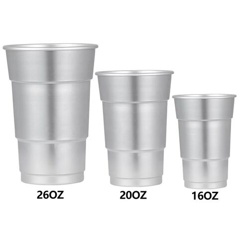 Hochwertige, wiederverwendbare, recycelbare Aluminiumbecher für Outdoor-Campingpartys, Kaltgetränke, Bier und Cola