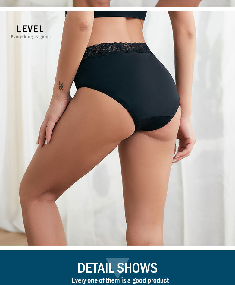 Buy Wholesale China 9136 Nylon Micro Mid Rise Bonded Menstrual Brief Lace Belt Period Underwear 