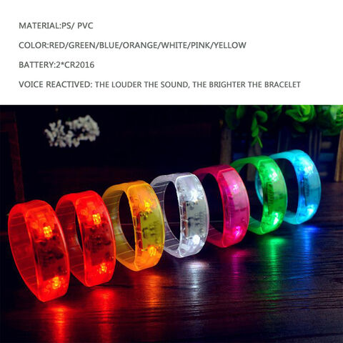 Pulseras luminosas con luz LED para niños y adultos, pulsera luminosa  personalizada que brilla en la
