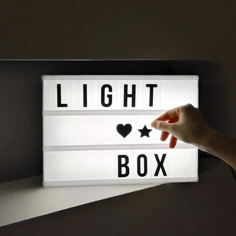 A4 Size Lightbox Letters LED Combination Cinema Light Box USB Port Powered  DIY Letters Symbol Card Decoration Lamp Message Board