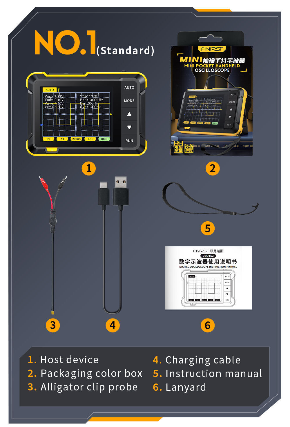 Osciloscopio Portatil Fnirsi Mini Dso152 2.5msa/s 200khz