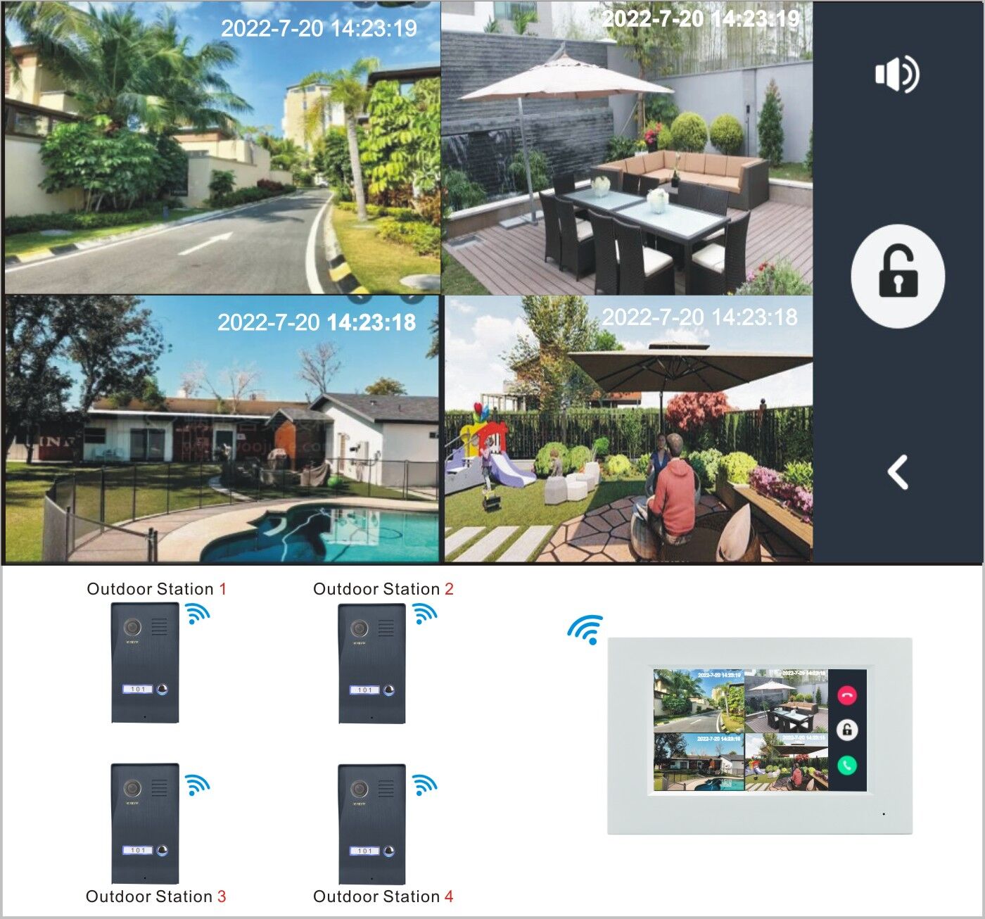 Phone Control Window 1080p Wifi Doorbell Mobile Phone Control, Durable Flush Mounted Ip ...