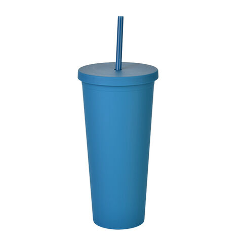 Hot Sell 650ml Reusable Eco Plastic Double Wall Water Cup with Straw and  Lid LED Light - China Reusable Plastic Double Wall Water Cup with LED,  650ml Double Insulated Plastic Cups with