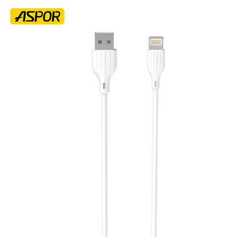 Cable de Datos USB a Micro ASPOR A095 1M 3A 5A Carga Rápida PD para Teléfono Móvil Blanco