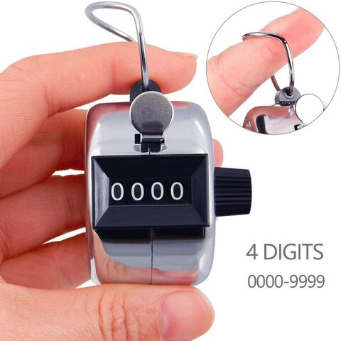 Metal Hand Tally Counter, 4 Digit Number Counters