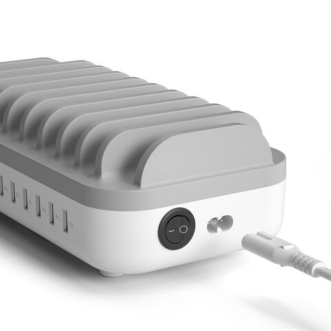 Estación de carga USB PD universal de 10 puertos para escritorio, electrónica, portátil y móvil, para múltiples dispositivos