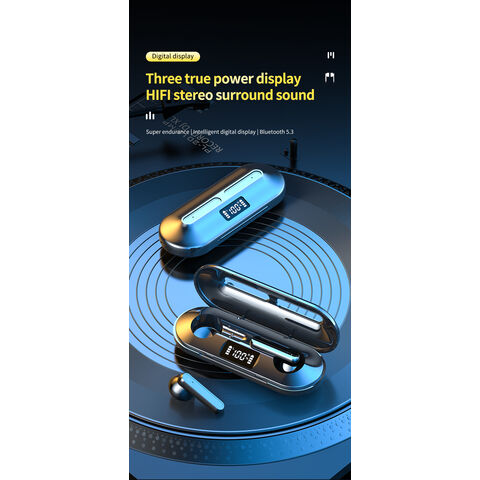  YYI - Auricular Bluetooth inalámbrico, impermeable, mini auriculares  HiFi, auriculares estéreo inalámbricos, pantalla de alimentación, para  teléfonos móviles : Todo lo demás