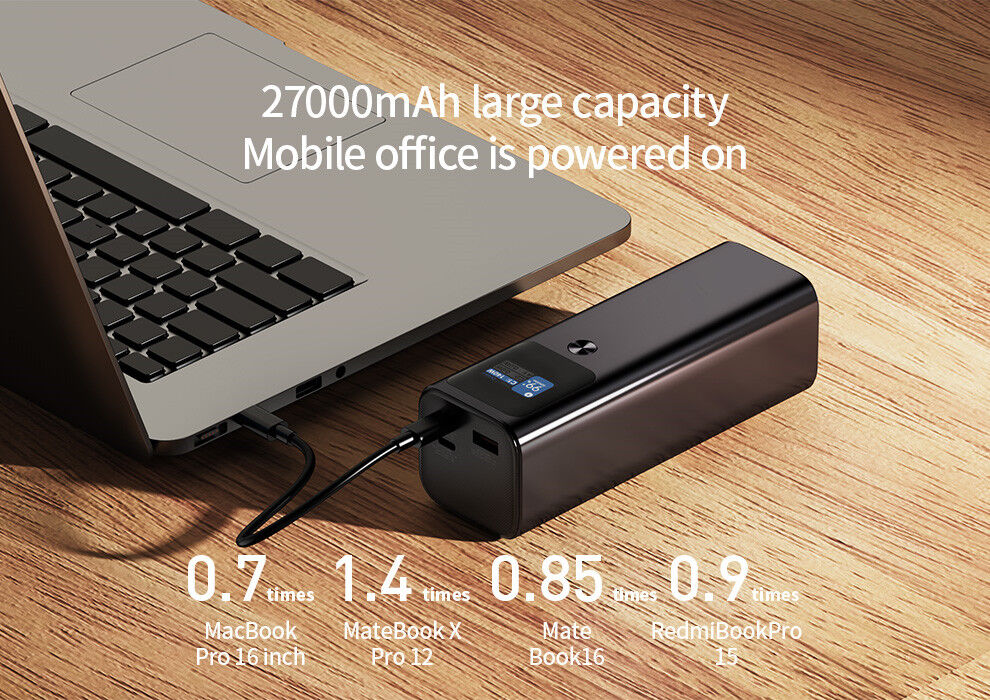 Usb Type C Pd3.1 140w Power Bank Tft Smart Display 3 Ports Outdoor