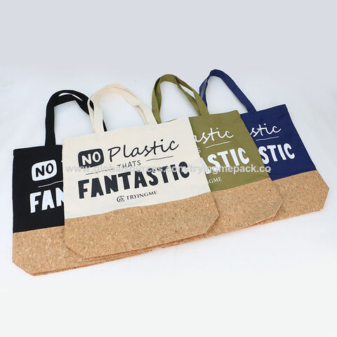 Sublimation Canvas Stitching Cork Eco-Friendly Shopping Bag