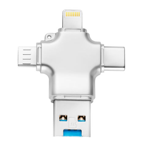 Lecteur de carte SD pour smartphone 4 en 1 compatible iPhone/USB-C