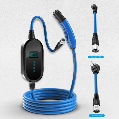 32A 7KW Portable EV Charger EVSE Charging Box Type2 IEC 62196-2 Cable CEE  Plug Type1 J1772 Adapter Wallbox for Electric Vehicle - AliExpress