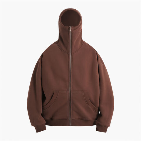 360gsm Custom Logo Blank Zip Up Hoodie Plain 52%cotton Heavy