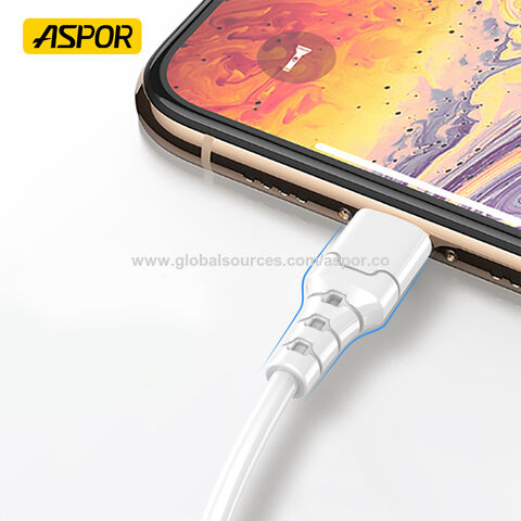 Câble Aspor A100 3a Type C Charge rapide Type C 3a Téléphone Portable PC Ordinateur Portable Vente en gros Câbles de données USB