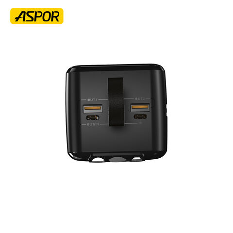 Aspor Nouvelle Arrivée Power Bank 50000mAh Charge Rapide 22.5W avec 3 Câbles Intégrés