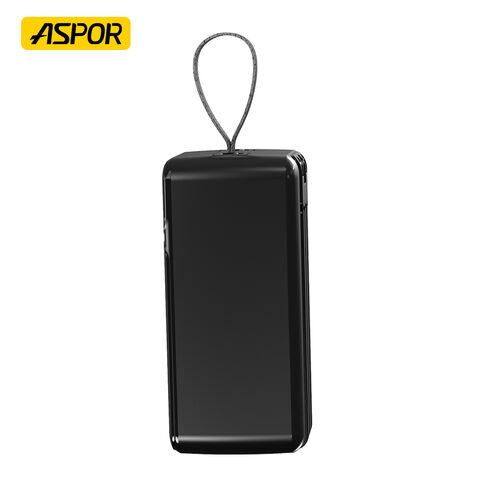 Aspor Nouvelle Arrivée Power Bank 50000mAh Charge Rapide 22.5W avec 3 Câbles Intégrés
