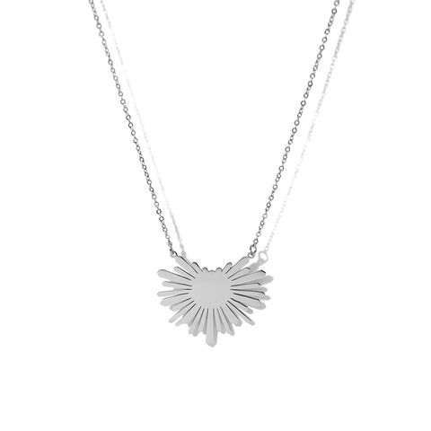 Ins Style Sechs Sterne Sonne Schlüsselbeinkette Edelstahl Anhänger Farbbeständig 14k Gold Farbe Titan Stahl Halskette