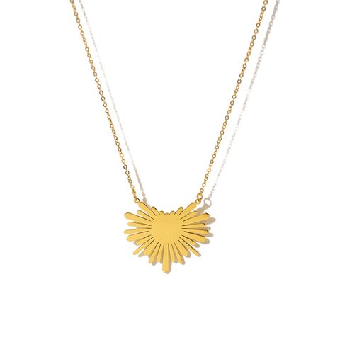 Ins Style Sechs Sterne Sonne Schlüsselbeinkette Edelstahl Anhänger Farbbeständig 14k Gold Farbe Titan Stahl Halskette