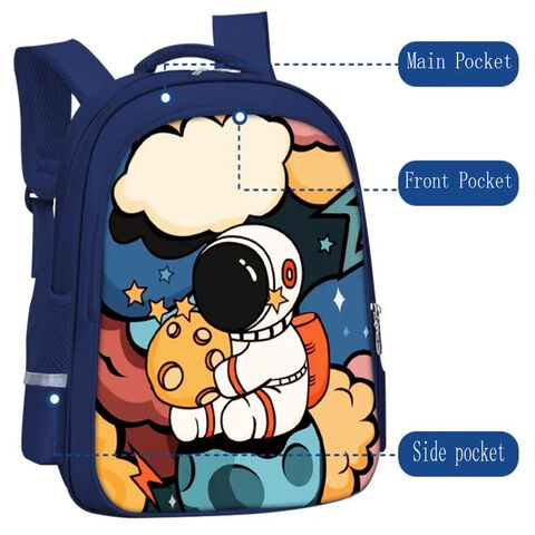 Mochila escolar de dibujos animados, bolsa de excursión personalizable
