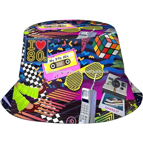 Fashion Retro 80s 90s Bucket Hat For Men Women Funny Summer Beach