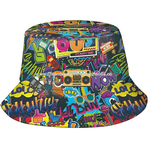 Fashion Retro 80s 90s Bucket Hat For Men Women Funny Summer Beach