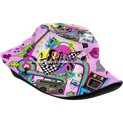 80s 90s Vintage Fishing Hat for Women Men Breathable Colorful