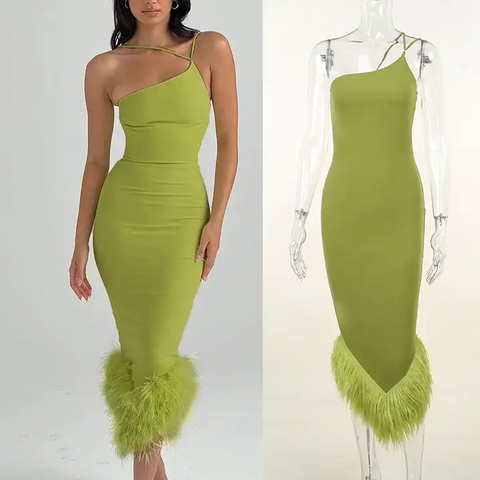 Sexy Backless Halter Dress - Bodycon Micro Mini Dress Party Dress Clubwear  Green