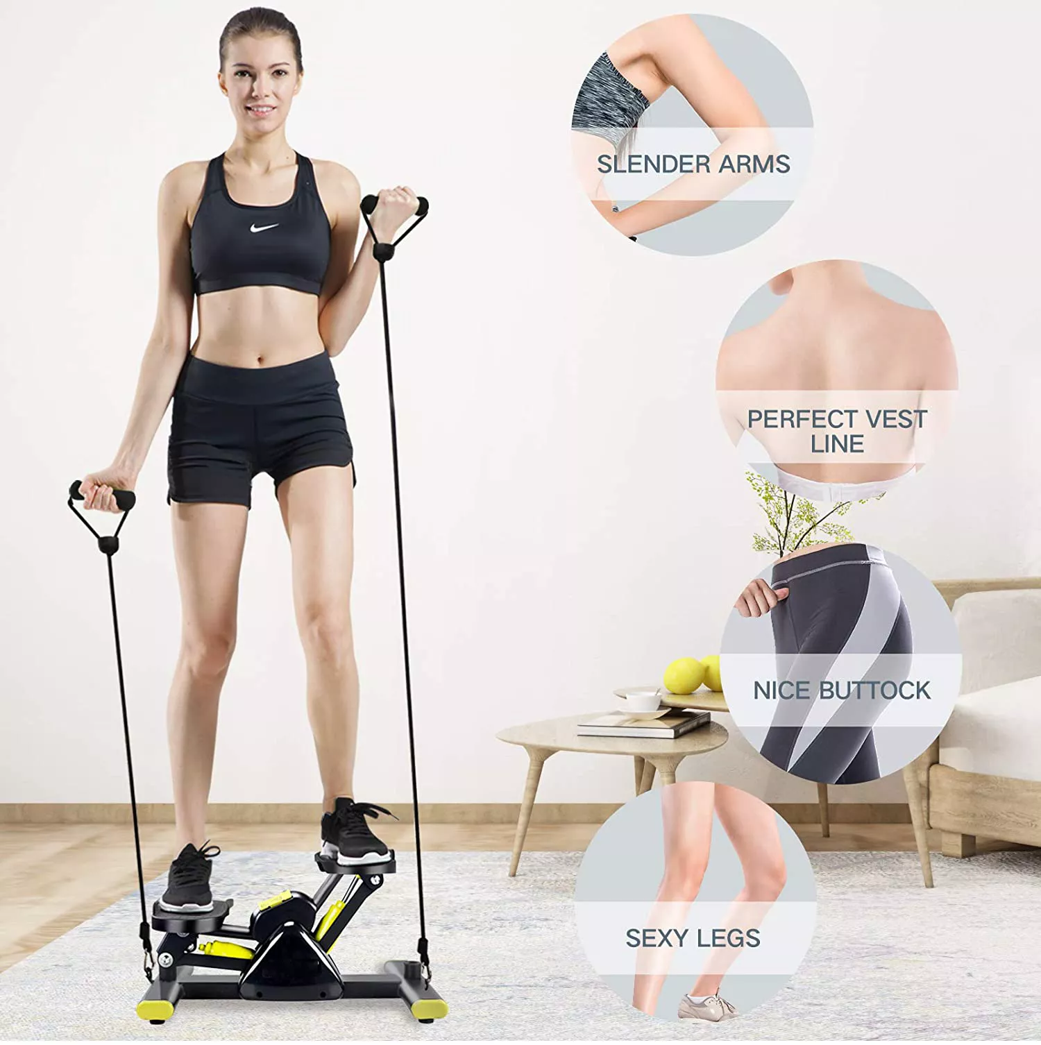 Plateforme De Marche Aérobie Bodymax Mini - Marchepied Fitness, Plastique Noir Et Gris, Neuf