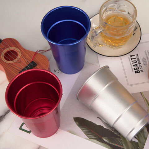 Hochwertige, wiederverwendbare, recycelbare Aluminiumbecher für Outdoor-Campingpartys, Kaltgetränke, Bier und Cola