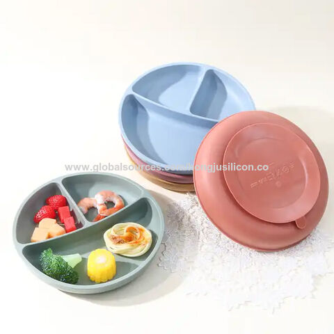 Silikon Geschirr Saug-Schüssel Kinder Baby Produkte Trainingslöffel und Gabel Teller Sippy Cup Lätzchen Fütterungsset