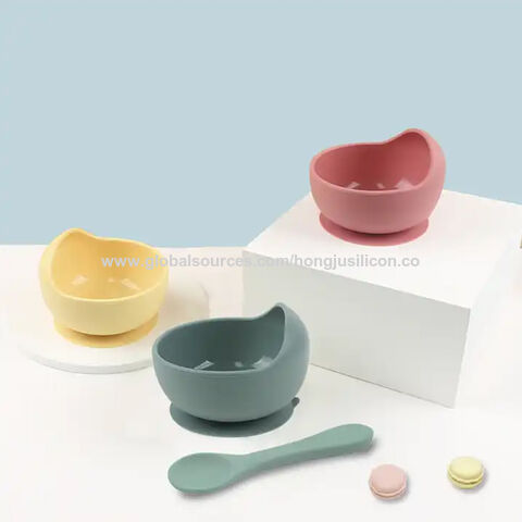 Silikon Geschirr Saug-Schüssel Kinder Baby Produkte Trainingslöffel und Gabel Teller Sippy Cup Lätzchen Fütterungsset