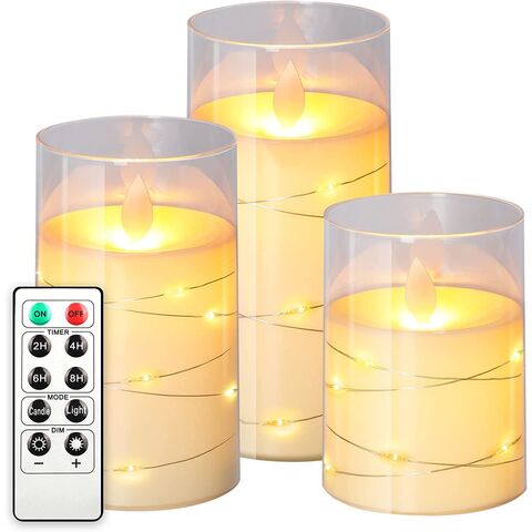 Paquete de 20 velas colgantes decorativas navideñas, velas flotantes LED  cónicas sin llama, varita mágica, luz