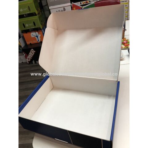Caja de envío azul corrugado personalizado al por mayor, cajas de embalaje de alimentos congelados para mariscos, caja de embalaje de camarón congelado