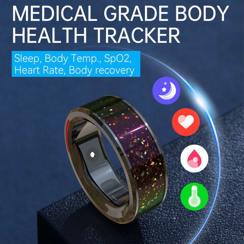 Fitness Activity Tracker Ring, Smart Ring for Blood Oxygen Monitoring,  Health Tracker for Heart Rate Monitor, Sleep, Pedometer, Body Temperature