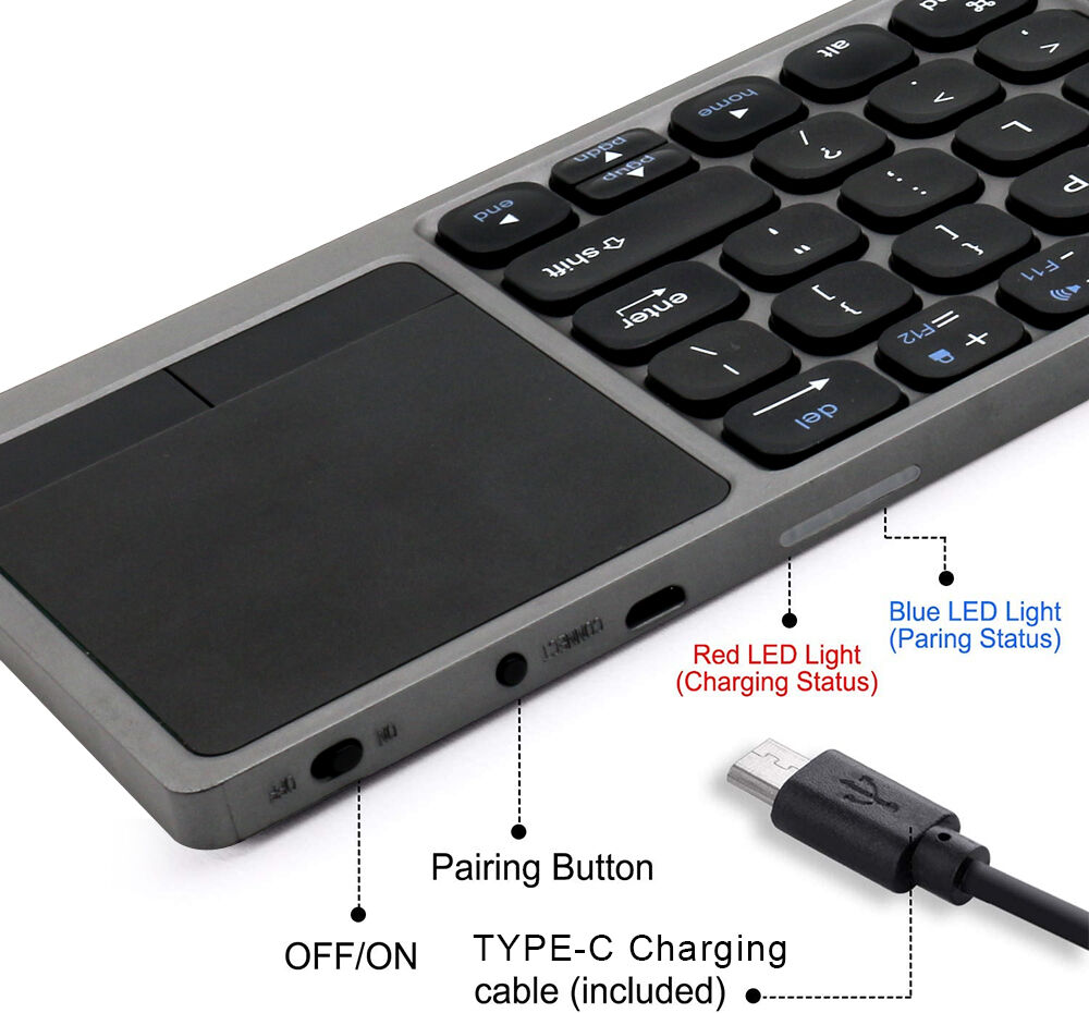 Touchpad Portable Wireless Folding Keyboard Mini Folding Bluetooth ...