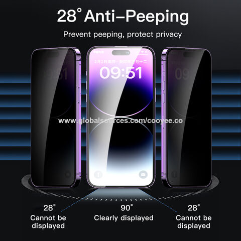 Privacy Screen Protector pour iPhone 15 et iPhone 15 Pro de 6,1 po, film  anti-espion privé en verre trempé, Ultra