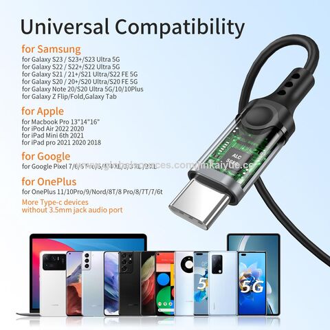 Casque USB C pour Samsung S20 FE, HiFi stéréo de type C, écouteurs filaires  magnétiques avec micro contrôle du volume pour Galaxy S22 Ultra S21 FE S20