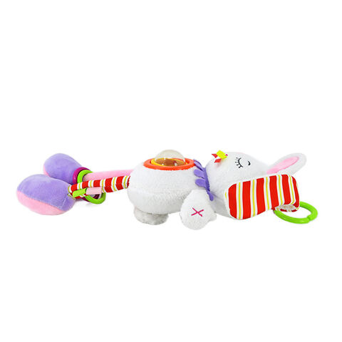 Chocalho para bebé Kawaii, coelho, brinquedos de pelúcia para crianças, coelhinho com orelhas móveis com airbag