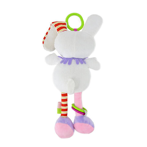 Chocalho para bebé Kawaii, coelho, brinquedos de pelúcia para crianças, coelhinho com orelhas móveis com airbag