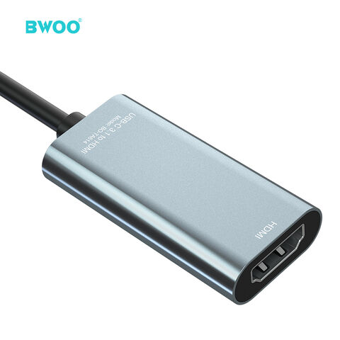 BWOO Hub USB-C de alta calidad, mini adaptador portátil USB-C 4K 60Hz de un solo puerto