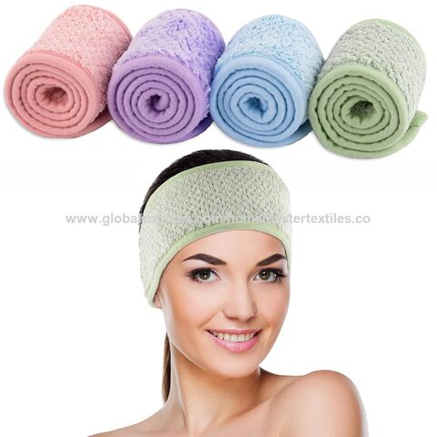 arc de couleur violet Bandeau en molleton pour se laver le visage