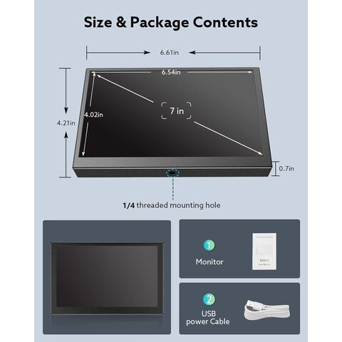 7 Inch Mini Monitor Small HDMI Potable Monitor, Security Monitor & displays  Support AV HDMI VGA USB with Built-in Dual Speaker & Remote Control for  Raspberry Pi PC CCTV DVR Car 