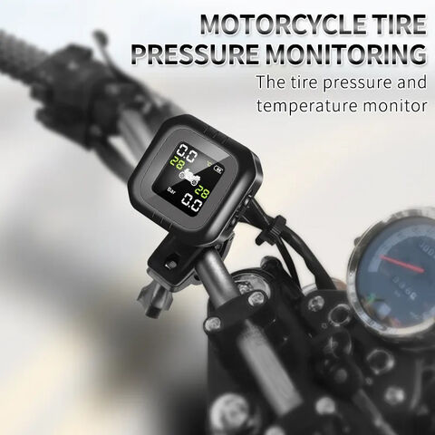 Motorcycle TPMS Tire Pressure Monitoring System Temperature Alarm With 2  External Sensors Moto Tyre Alarm Systems Real Time