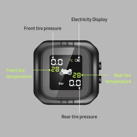 Système de Surveillance de la Pression des pneus sans Fil pour Moto TPMS de  Charge USB