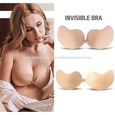 Strapless Bra Backless Push Up Self Adhesive Bra Invisible U Plunge Stick  On Bra Nude Colorc Cup