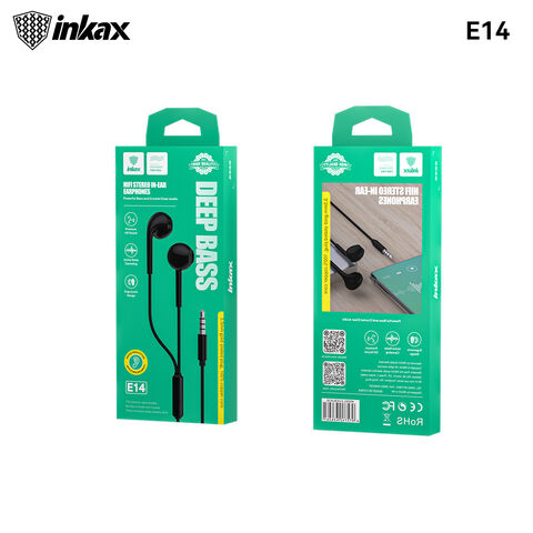 Inkax E14 3,5mm AUX Kabelgebundene Kopfhörer In-Ear HiFi Klangqualität Semi-Tiefe Geräuschreduzierung 1,2M Kabelgebundene Ohrhörer für Telefon