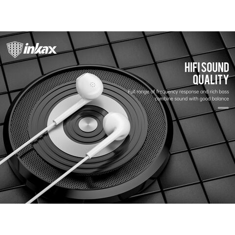 Inkax E14 3,5mm AUX Kabelgebundene Kopfhörer In-Ear HiFi Klangqualität Semi-Tiefe Geräuschreduzierung 1,2M Kabelgebundene Ohrhörer für Telefon