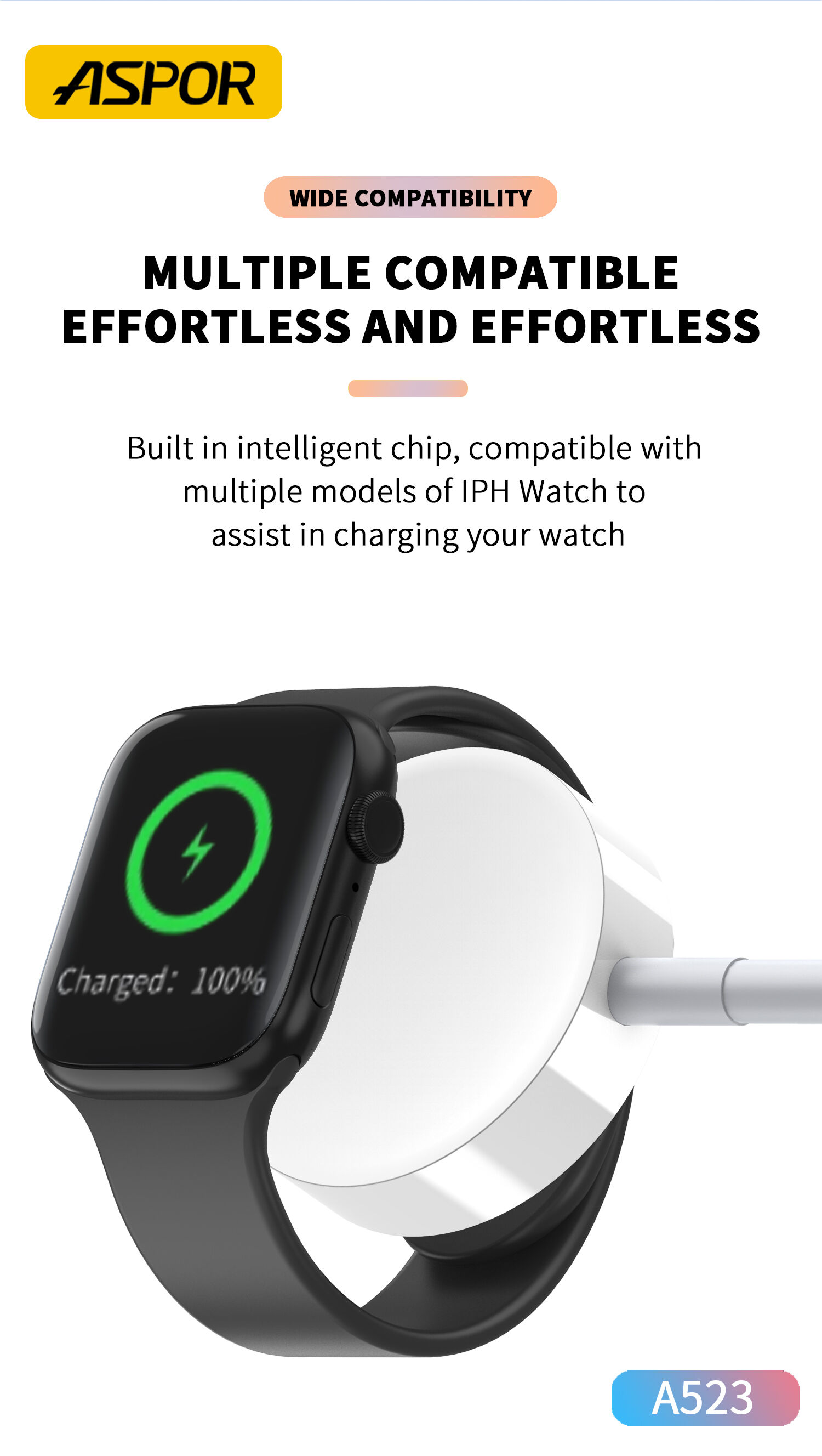 Buy Wholesale China Aspor A523 Iphone Original Watches Charger & Smart