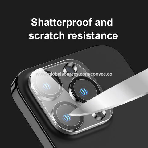 For iPhone 15 Pro/iPhone 15 Pro Max Camera Lens Protector, Shatterproof 9H  Tempered Glass Camera Screen Protector Metal Ring Cover Film  Accessories,Black 