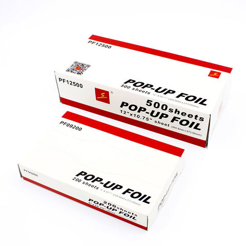 9x10,75/500 Blatt Aluminiumfolienpapier Pop-Up-Spender geprägt Lebensmittelverpackung Catering-Service